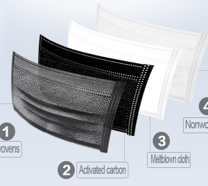 Alternative view of 4-ply Black Disposable Mask (Adults) - Box