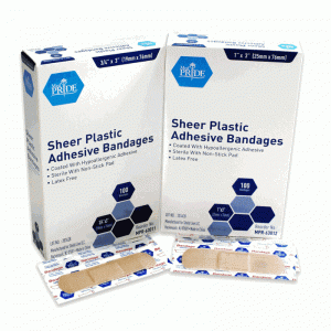 Plastic 1” x 3” Sheer Adhesive Bandage